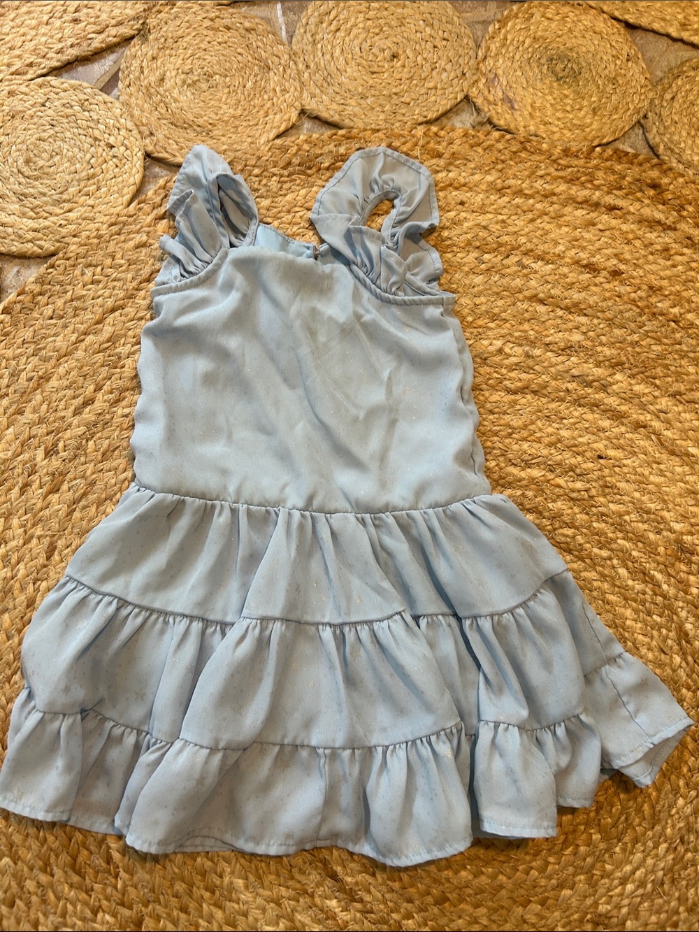 Source Unknown Pale Blue Ruffle Tiered Dress for Girls